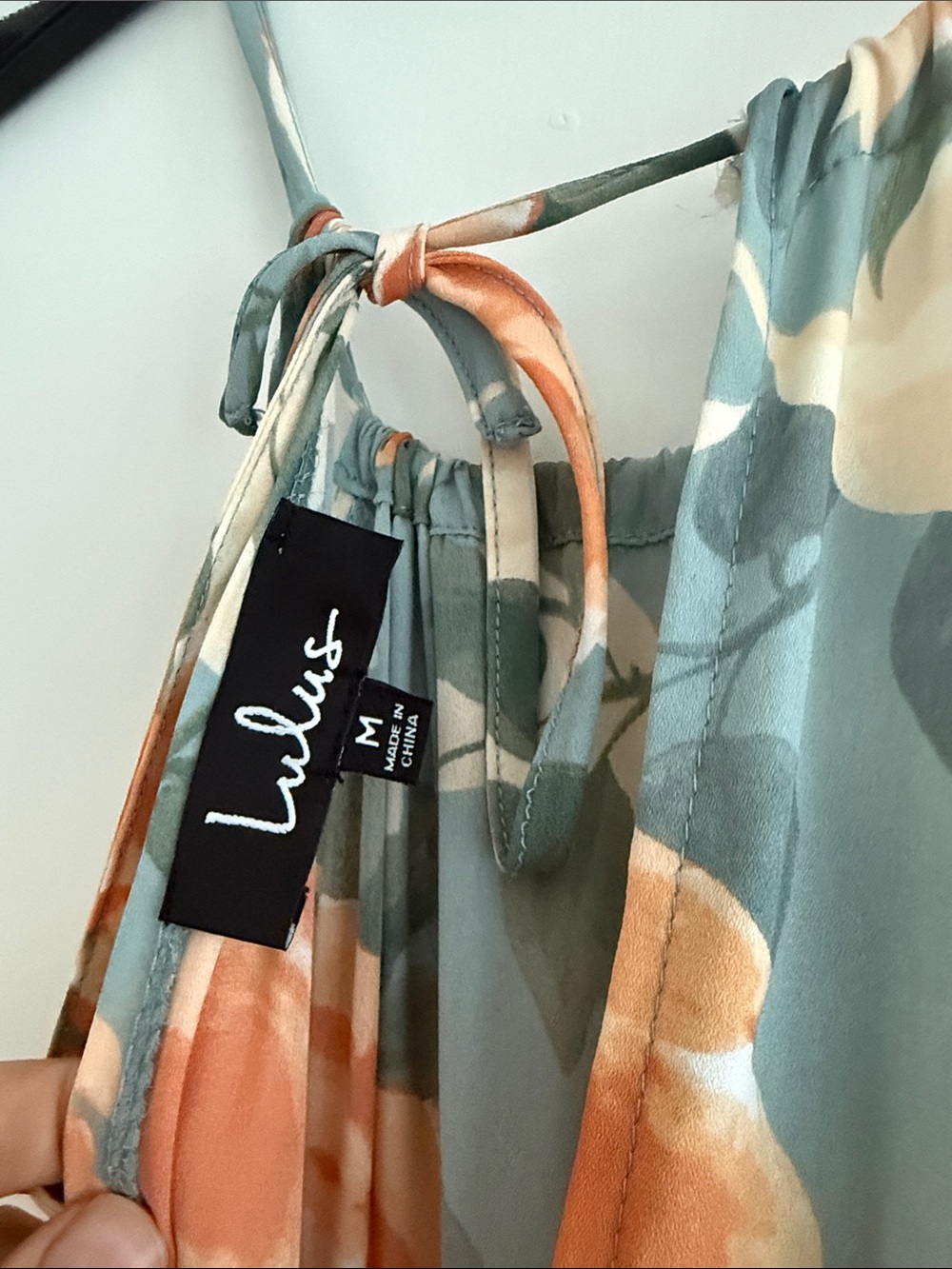 Lulu's Floral Halter Maxi Dress in Sage and Peach - Picture 5 of 5